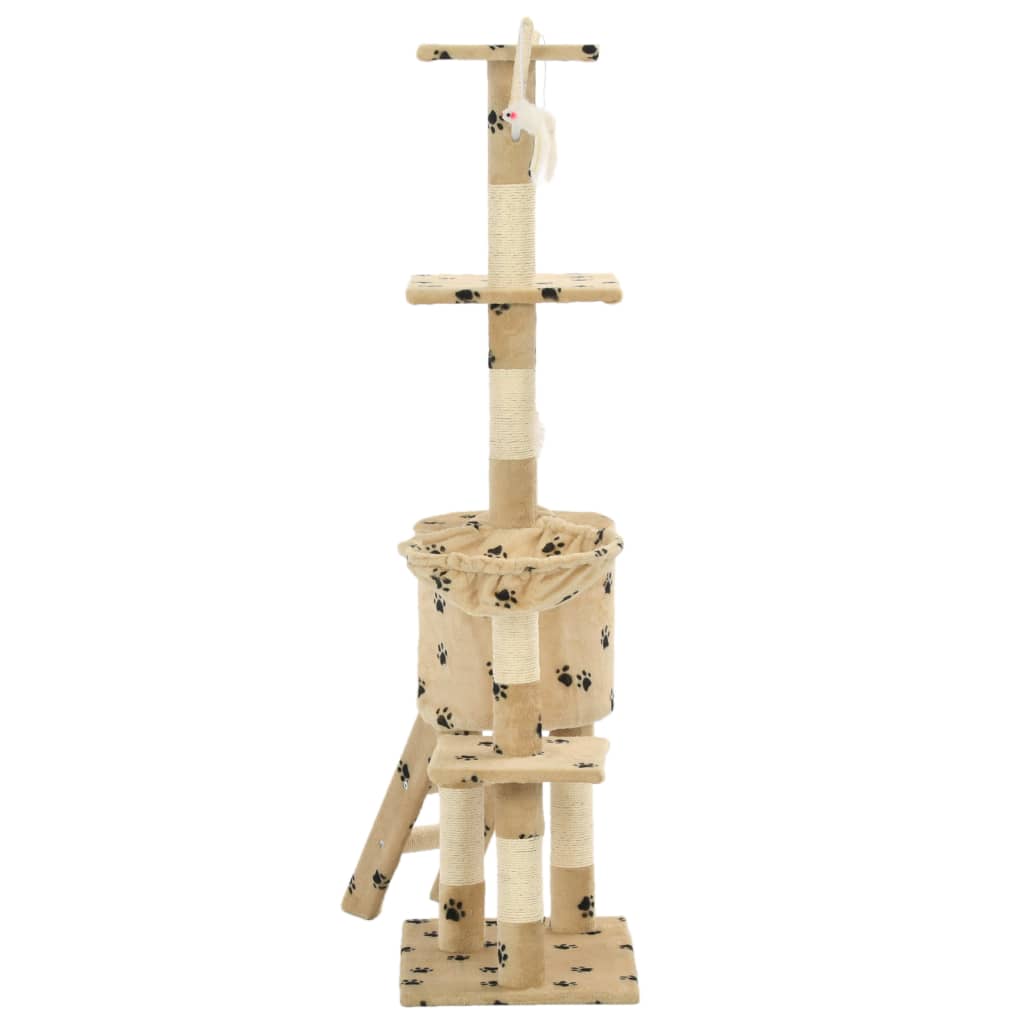 Katzen-Kratzbaum mit Sisal-Säulen 138 cm Grau