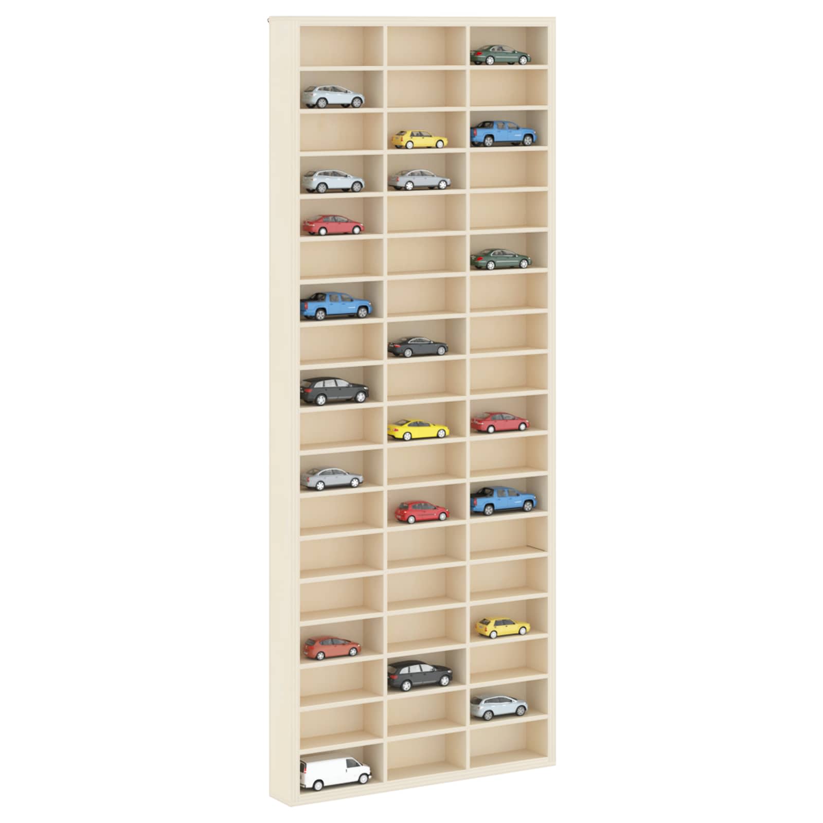 Sammlervitrine aus Holz mit 90 Fächern 50,5 x 4,5 x 79 cm