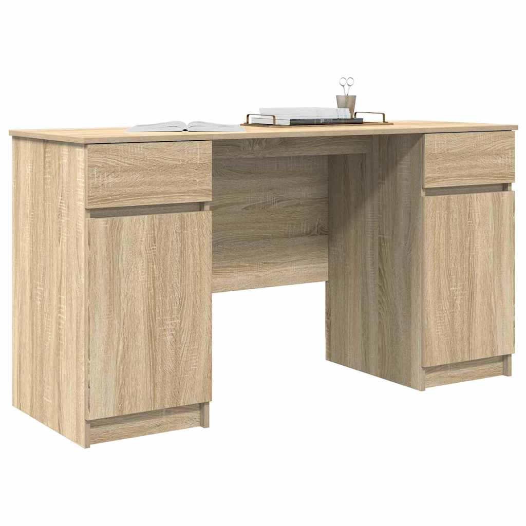 Schreibtisch mit Schubladen Weiß 140 x 49 x 76 cm Holzwerkstoff