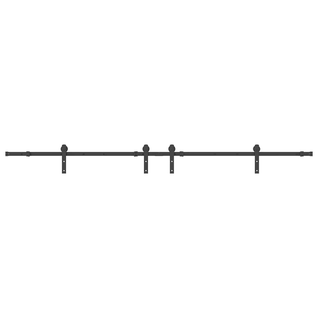 Schiebetürbeschlag-Set 366 cm Stahl Schwarz