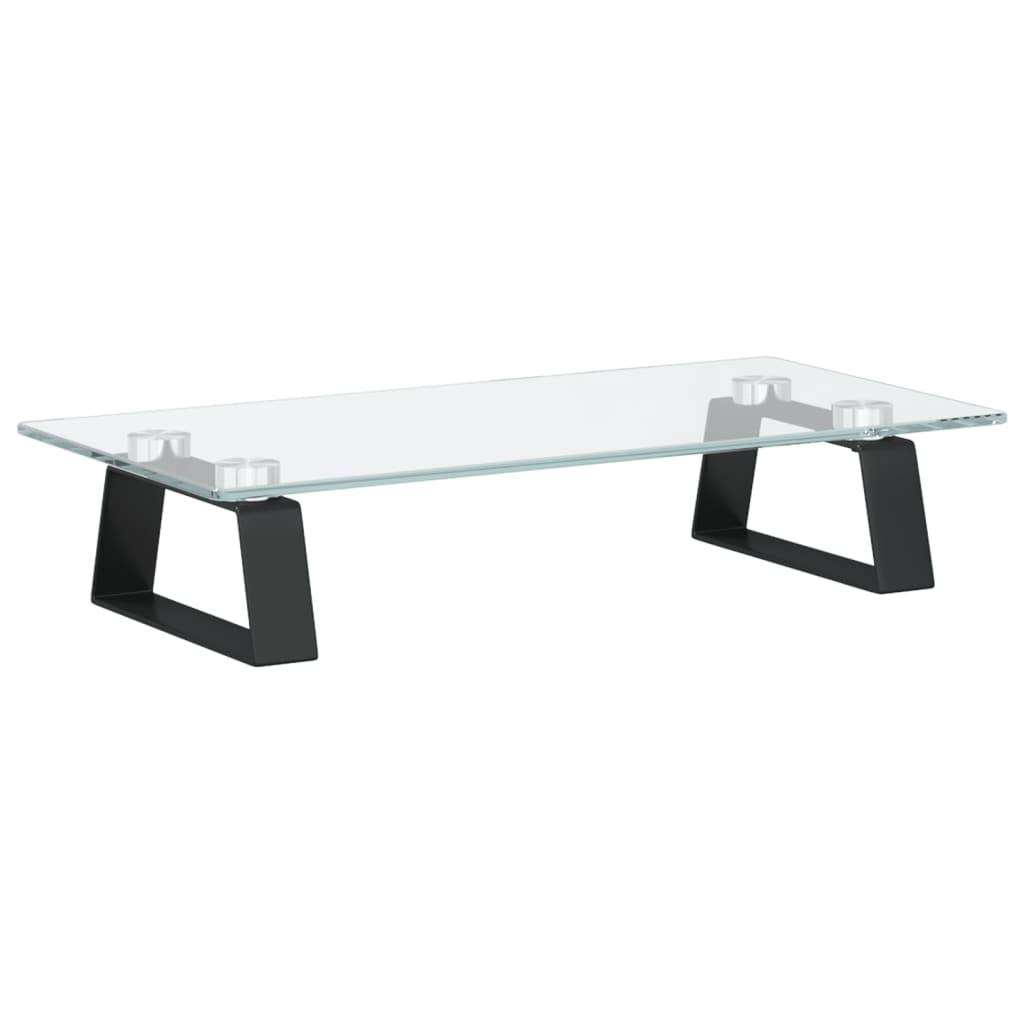 Monitorständer Weiß 60x20x8 cm Hartglas und Metall