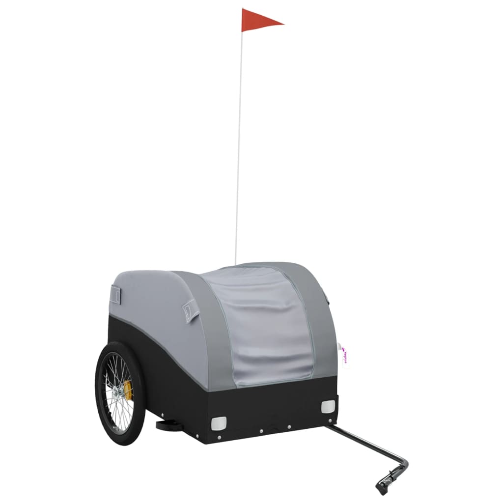 Fahrradanhänger Schwarz und Orange 30 kg Eisen