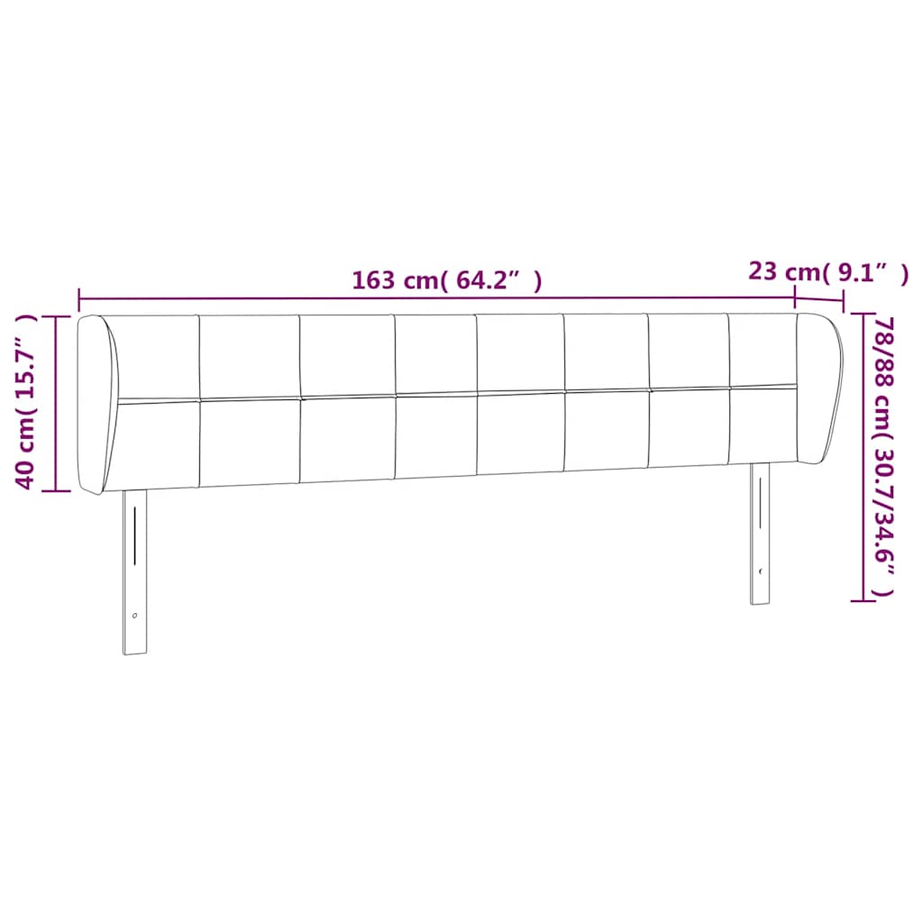 Kopfteil mit Ohren Dunkelblau 93x23x78/88 cm Samt