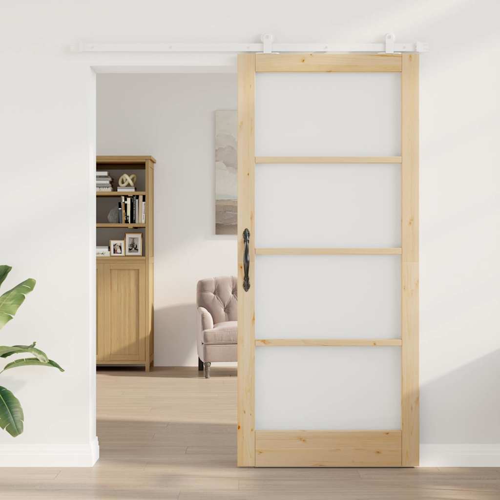 Schiebetür ORKDAL Natürlich und Schwarz 61 x 198,5 cm