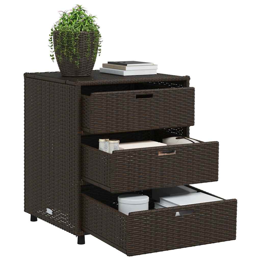 Gartenschrank Schwarz 55x59x80 cm Poly Rattan