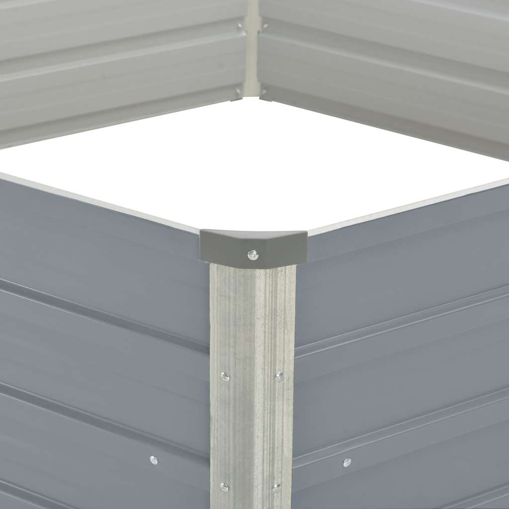 Garten-Hochbeet 129x45 cm Verzinkter Stahl Silber
