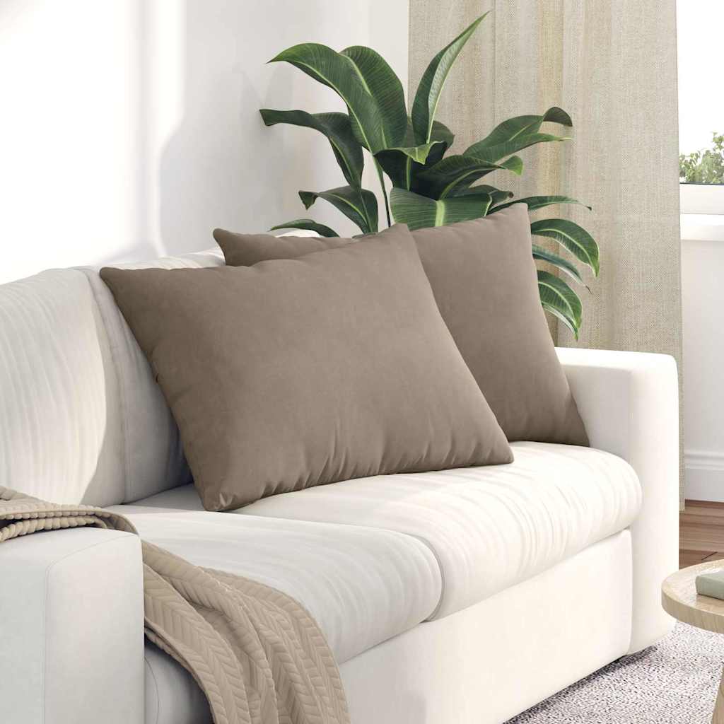 Sofakissen 2 Stück Taupe 50 x 30 cm Stoff