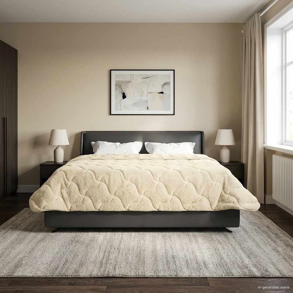 Sommerdecke Anthrazit 135 x 200 cm Mikrofaser und Teddy-Fleece