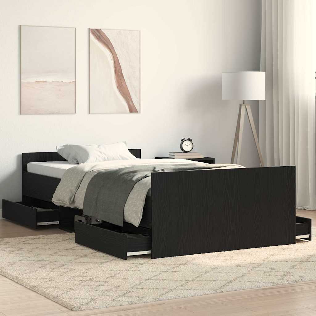 Bettgestell mit Kopf- und Fußteil Weiß 100x200 cm