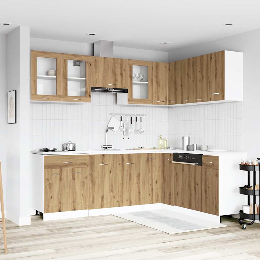 11-tlg. Küchenzeile Lyon Weiß Holzwerkstoff