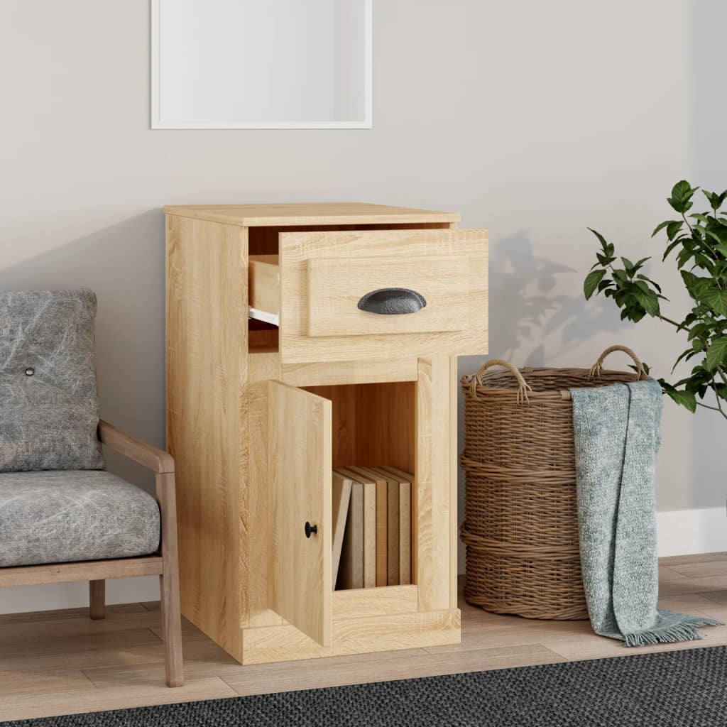 Beistellschrank mit Schublade Weiß 40x50x75 cm Holzwerkstoff