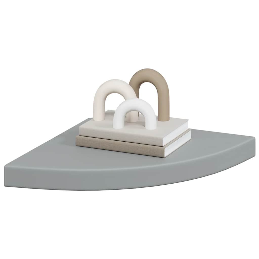 Schwebende Eckregale 2 Stk. Hochglanz-Weiß 25x25x3,8 cm MDF