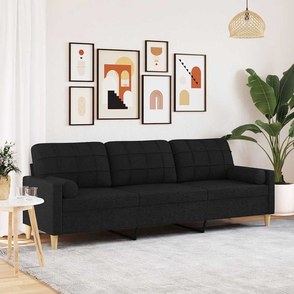 2-Sitzer-Sofa mit Zierkissen Braun 120 cm Stoff