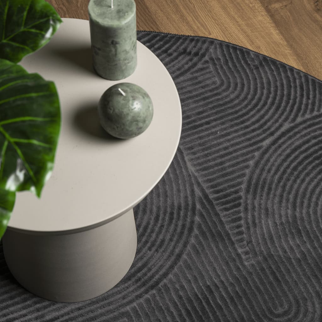 Teppich IZA Kurzflor Skandi-Stil Anthrazit 80x150 cm