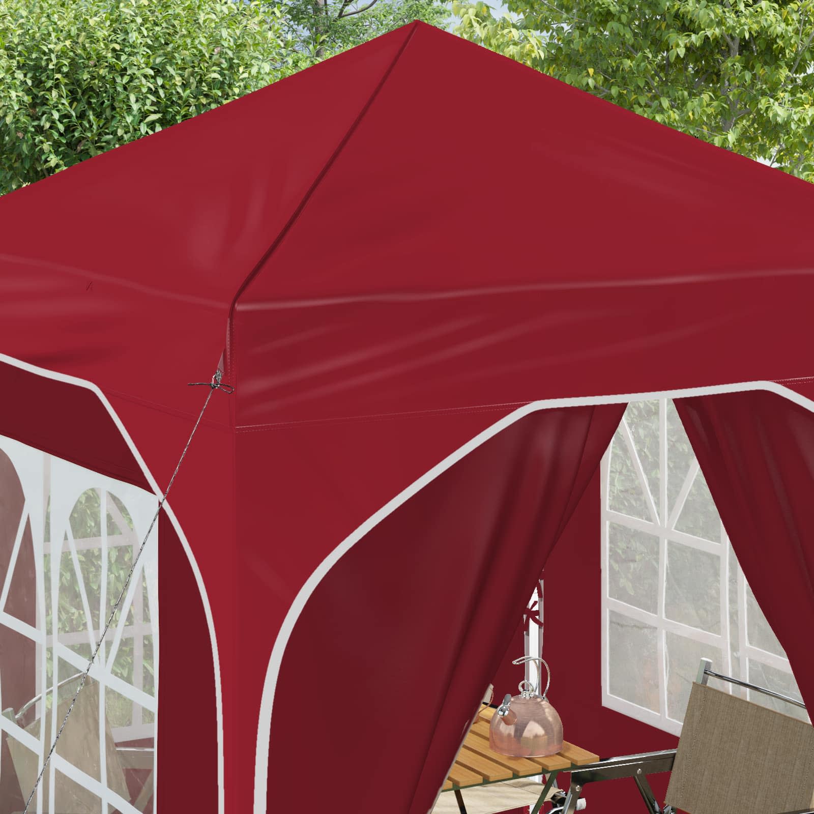 Pop-up Partyzelt 194 x 194 x 245 cm Creme