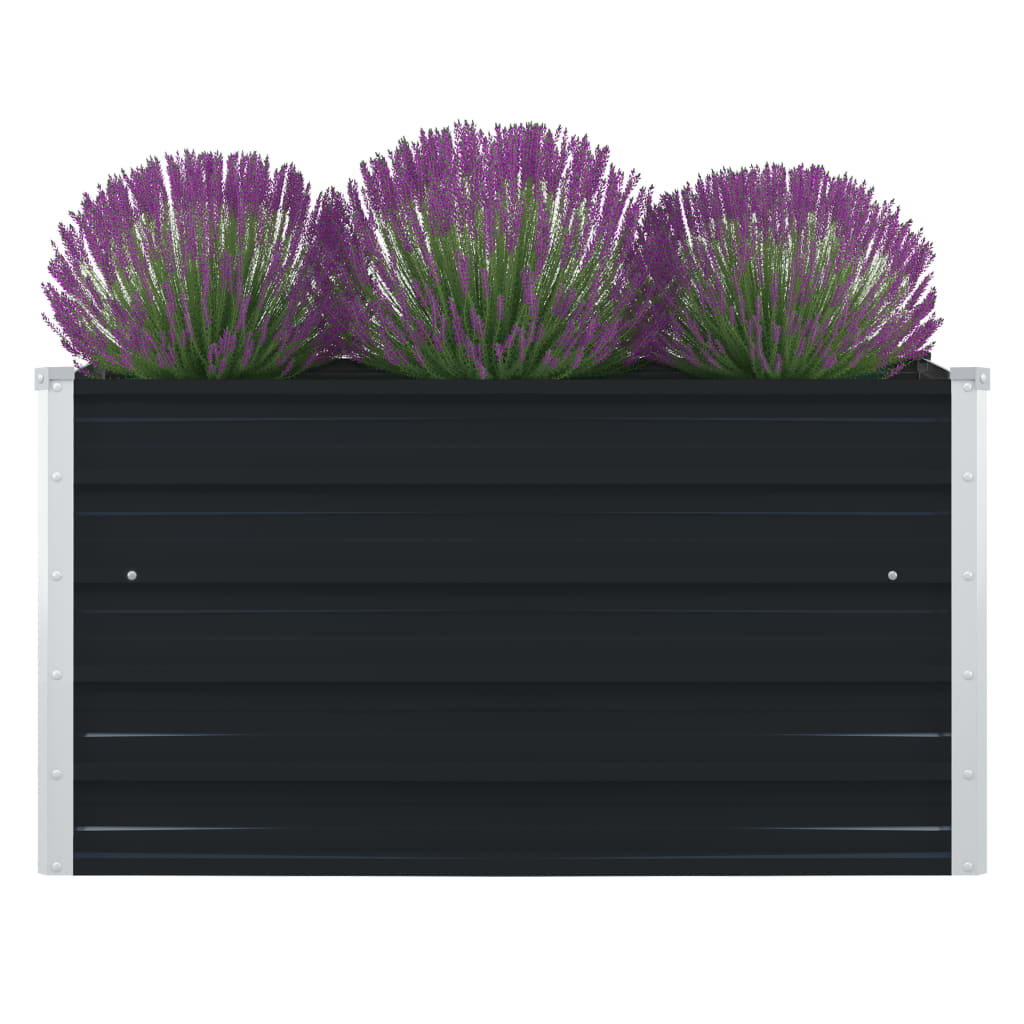 Hochbeet 100 x 100 x 45 cm Verzinkter Stahl Grau