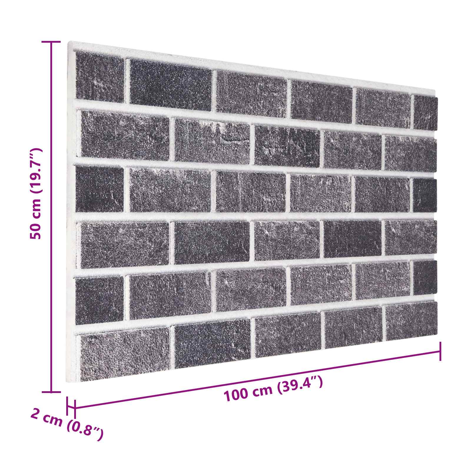 Wandpaneele 10 pcs Ziegel 100 x 50 cm EPS-Schaum