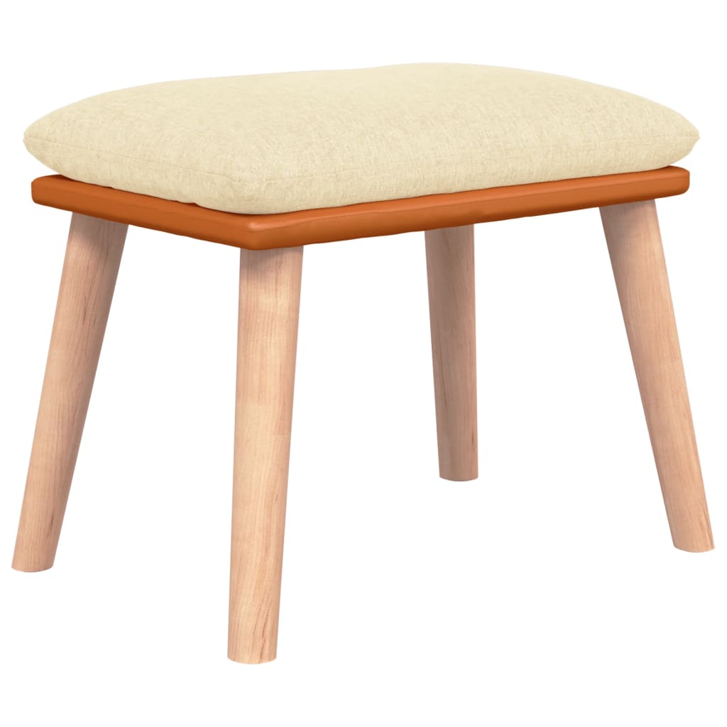 Fußhocker Hellgrau 45x29,5x35 cm Stoff und Kunstleder