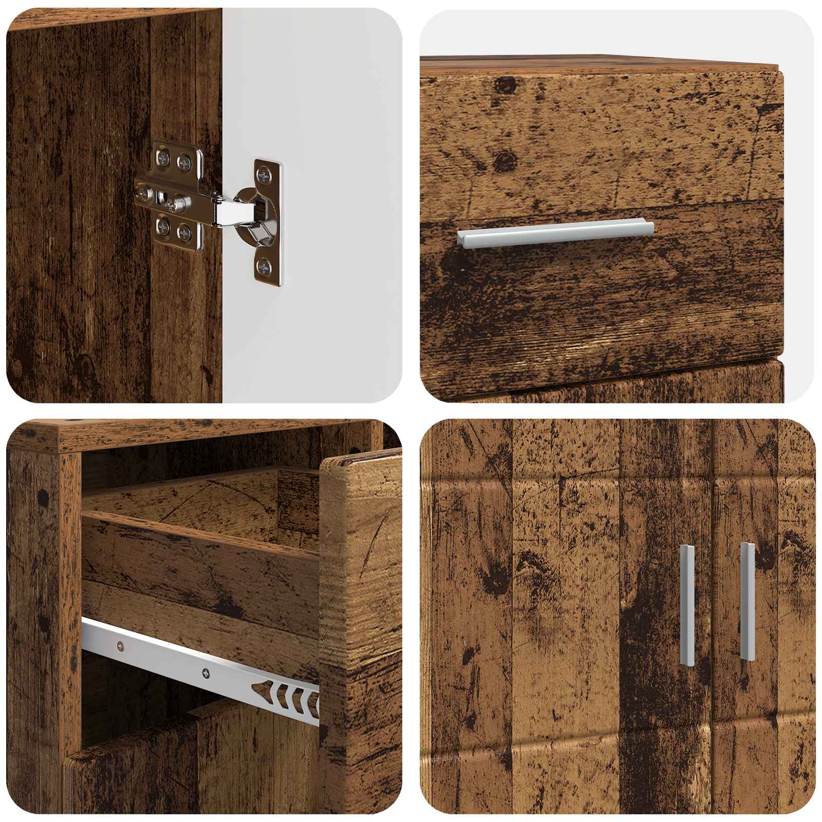Highboard mit Regal FLORIN Weiß 60 x 35 x 182 cm Holzwerkstoff