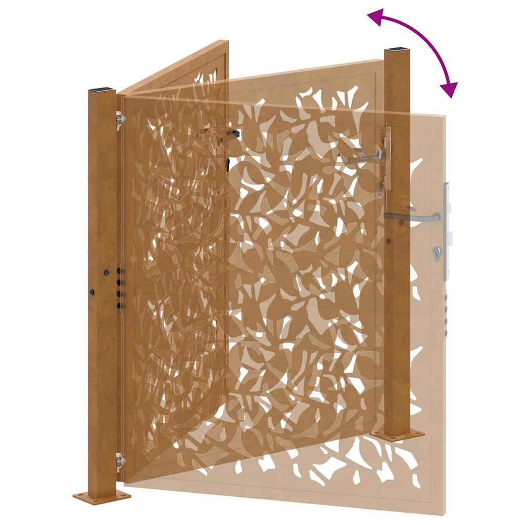 Gartentor Schwarz 100x100 cm Stahl Lichtdesign