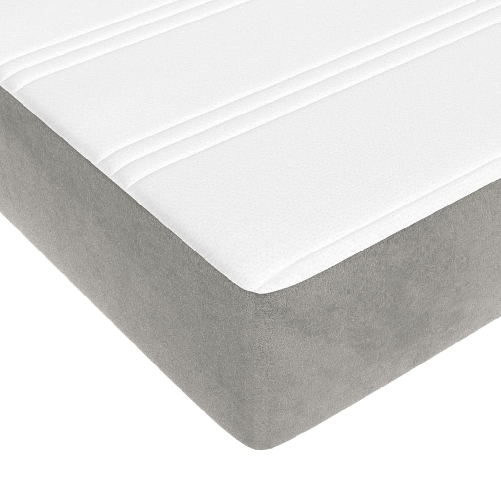 Taschenfederkernmatratze Mittel Hellgrau 100x203x20 cm Samt