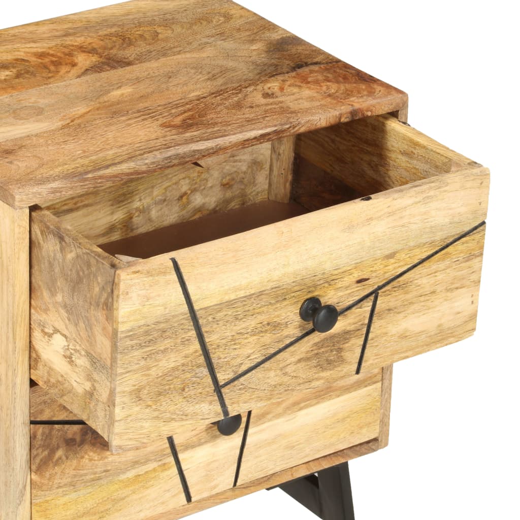 Nachttisch 40x30x50 cm Massivholz Mango