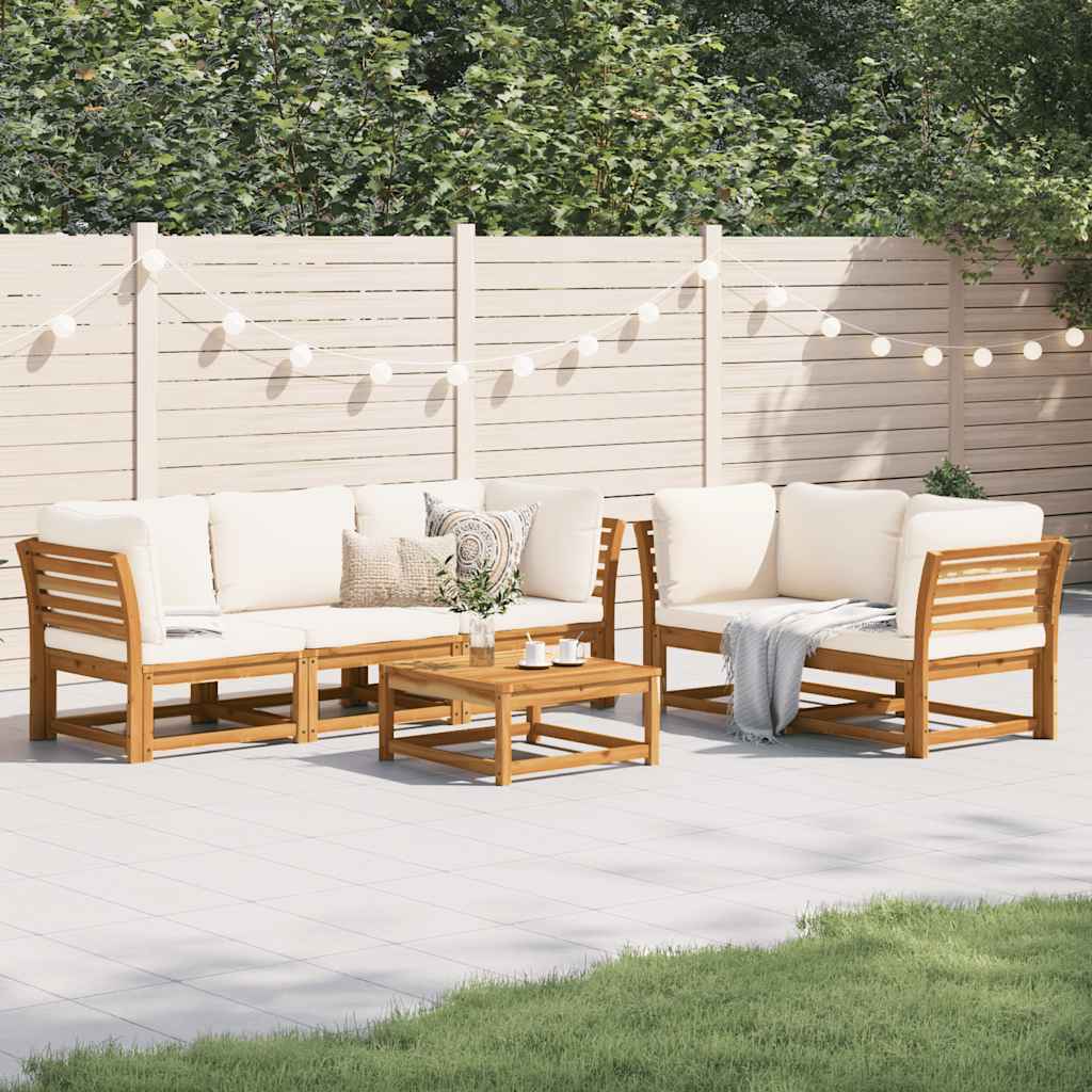 4-tlg. Garten-Lounge-Set mit Kissen Massivholz Akazie