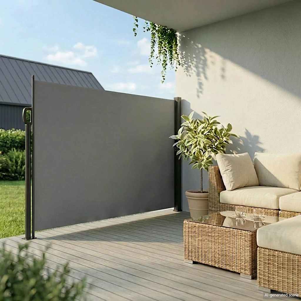 Seitenmarkise Ausziehbar Schwarz 100x300 cm