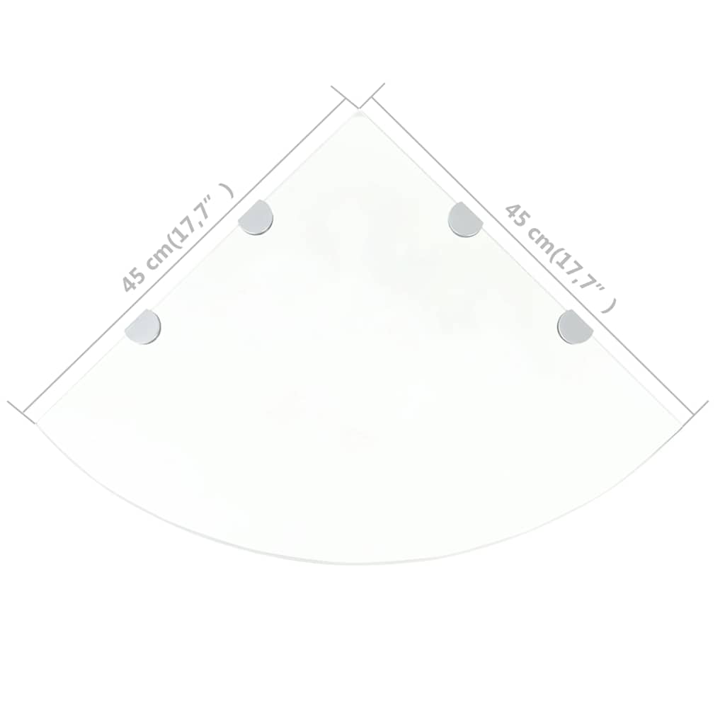 Eckablage mit Verchromten Halterungen Glas Transparent 25x25 cm
