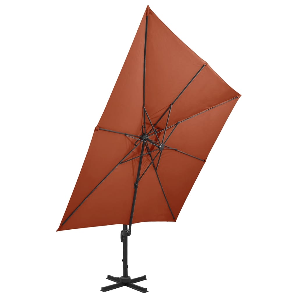 Ampelschirm mit Doppeldach 300 x 300 cm Sand