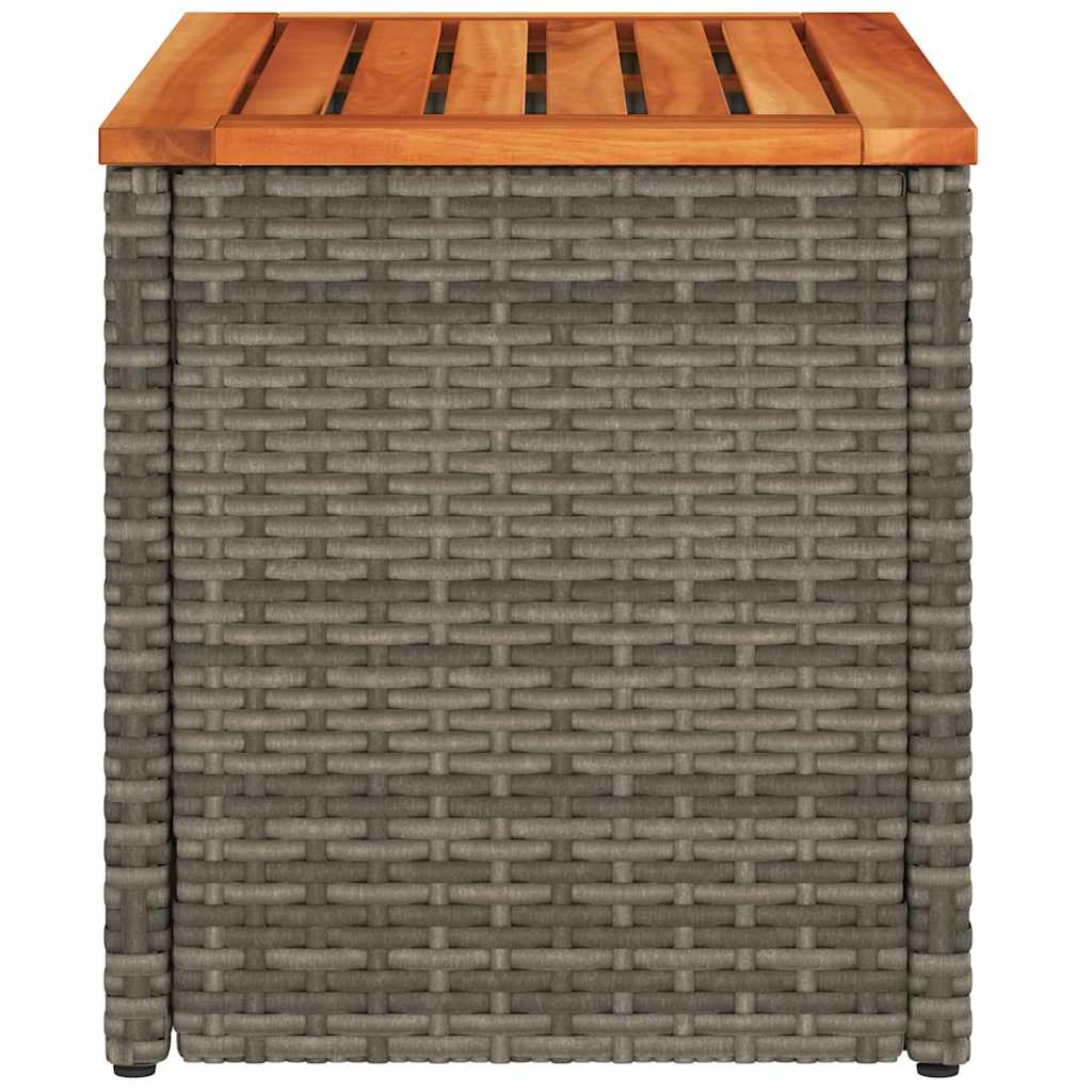 Garten-Beistelltische 2 Stk Schwarz 55x34x37cm Poly Rattan Holz