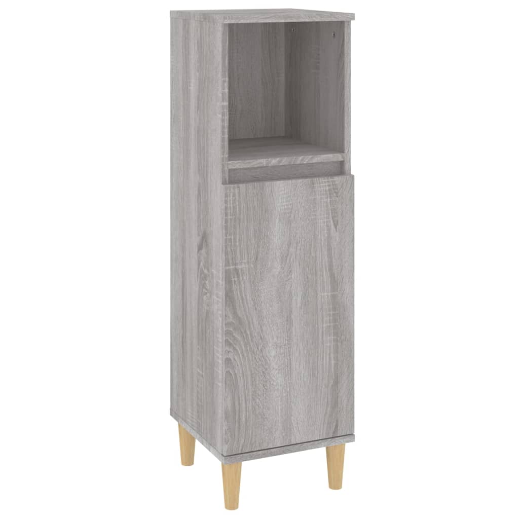 Badschrank Weiß 30x30x100 cm Holzwerkstoff