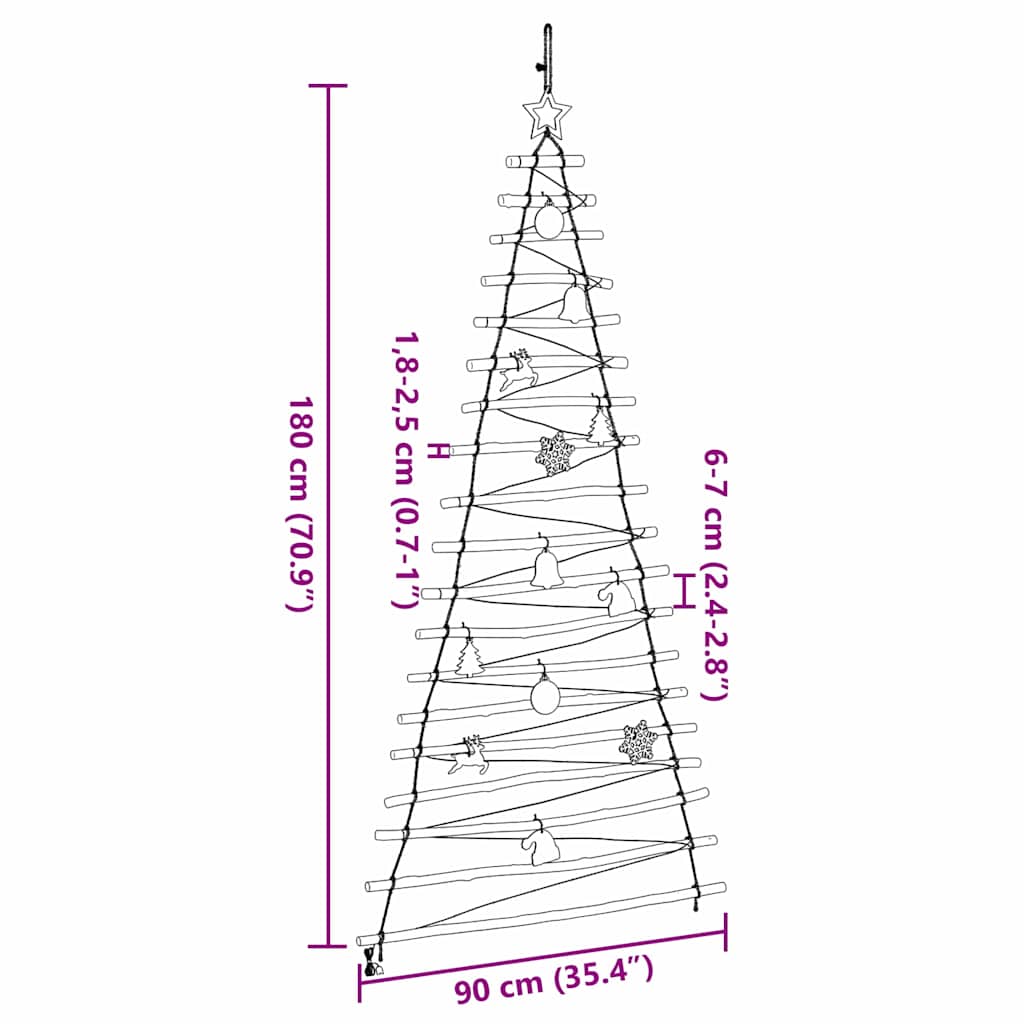 Weihnachtsbaum mit 30 LEDs Natur 90 cm Massives Eschenholz