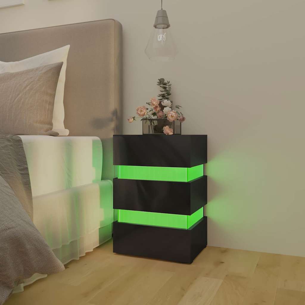 LED-Nachttisch Weiß 45x35x67 cm Holzwerkstoff