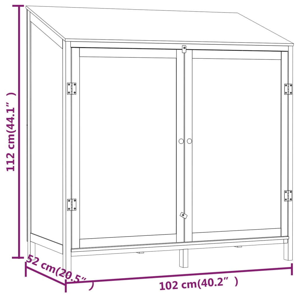 Geräteschuppen 55x52x174,5 cm Massivholz Tanne