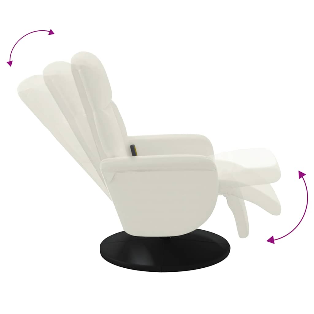 Massagesessel mit Fußteil Blau Samt