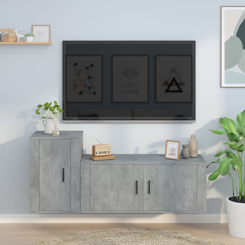 2-tlg. TV-Schrank-Set Weiß Holzwerkstoff