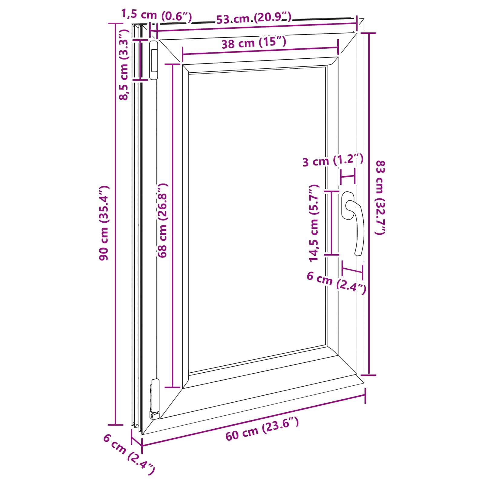 Kellerfenster RISOR 50 x 50 cm PVC und Glas Weiß