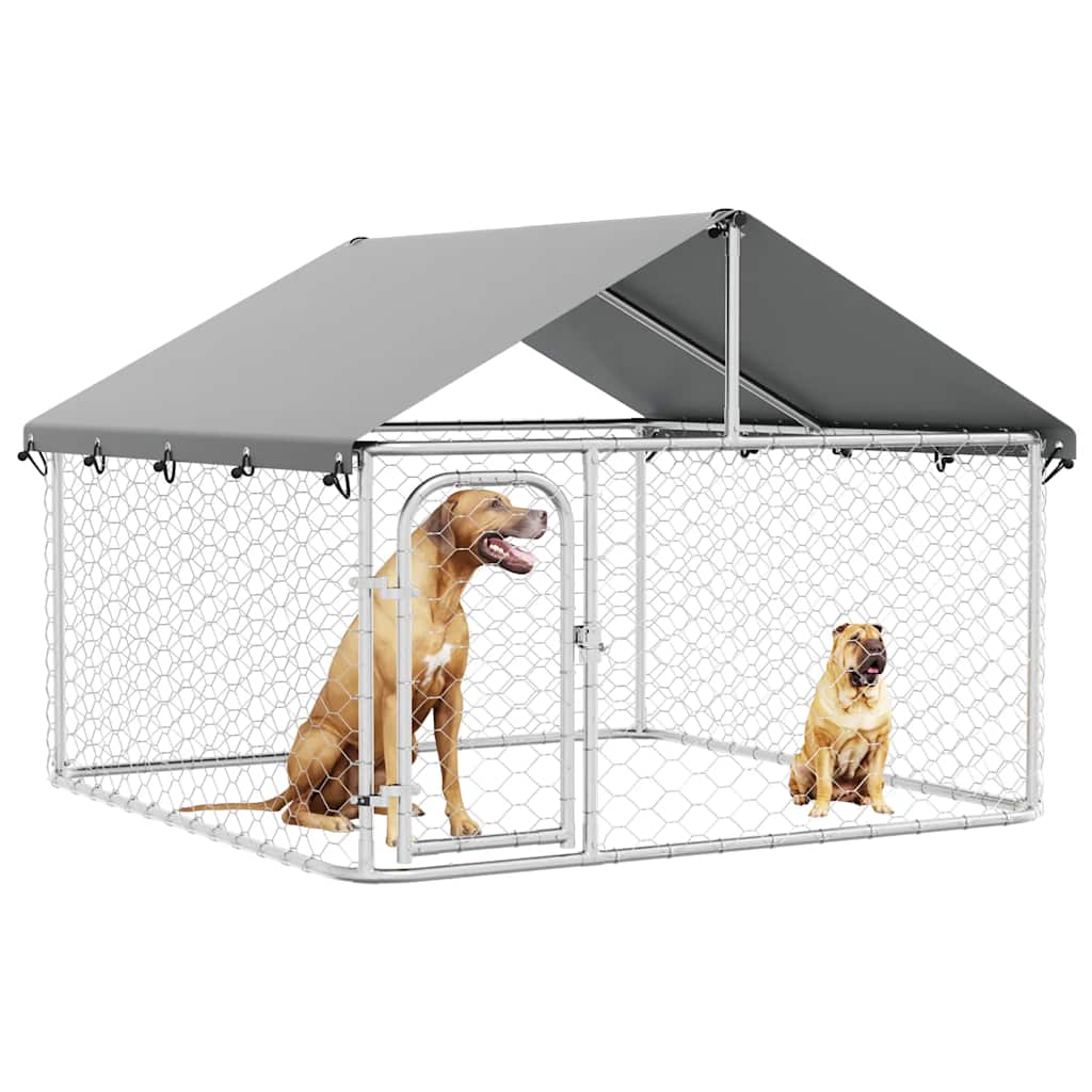 Outdoor-Hundezwinger mit Dach 400x200x150 cm