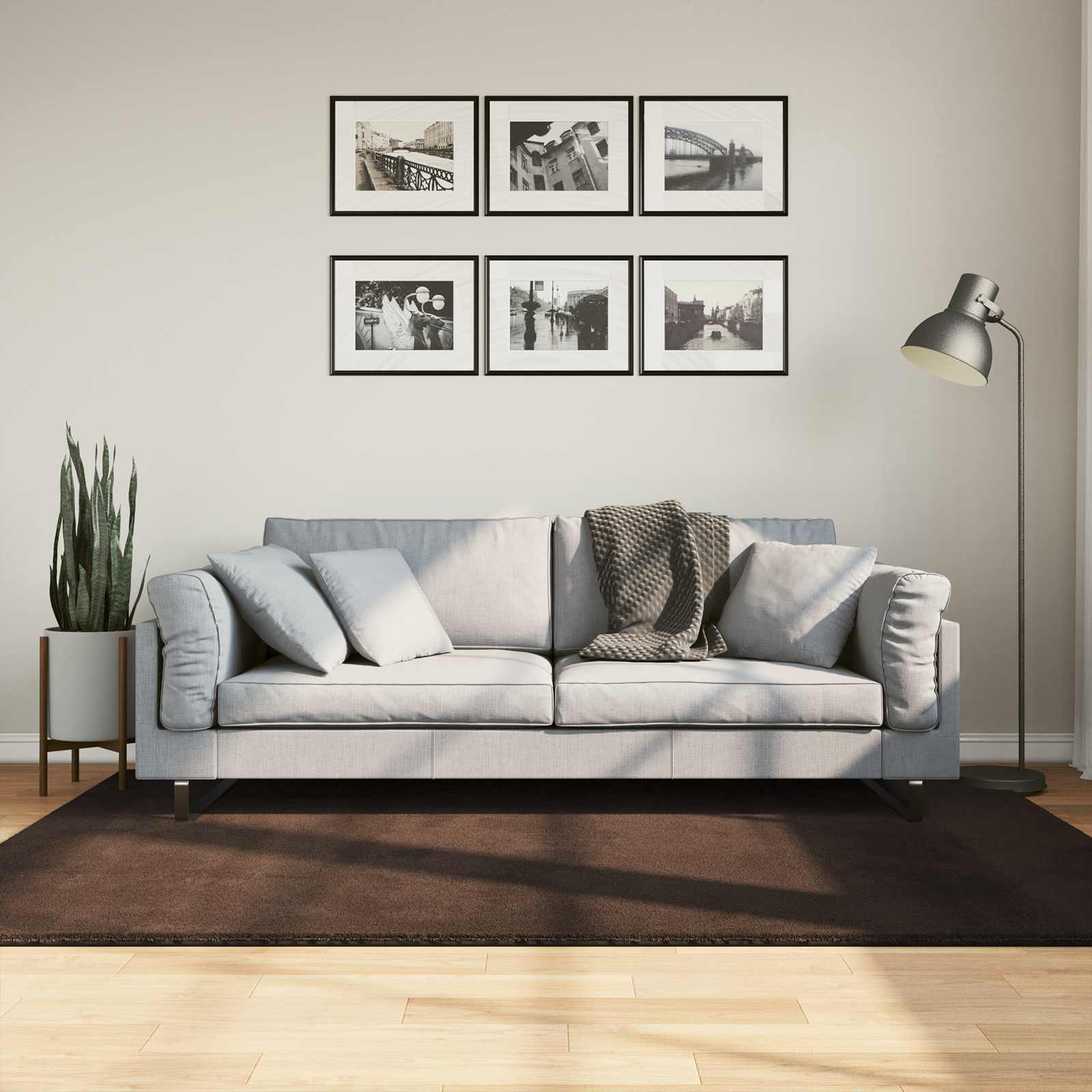 Teppich HUARTE Kurzflor Weich und Waschbar Anthrazit 60x110 cm