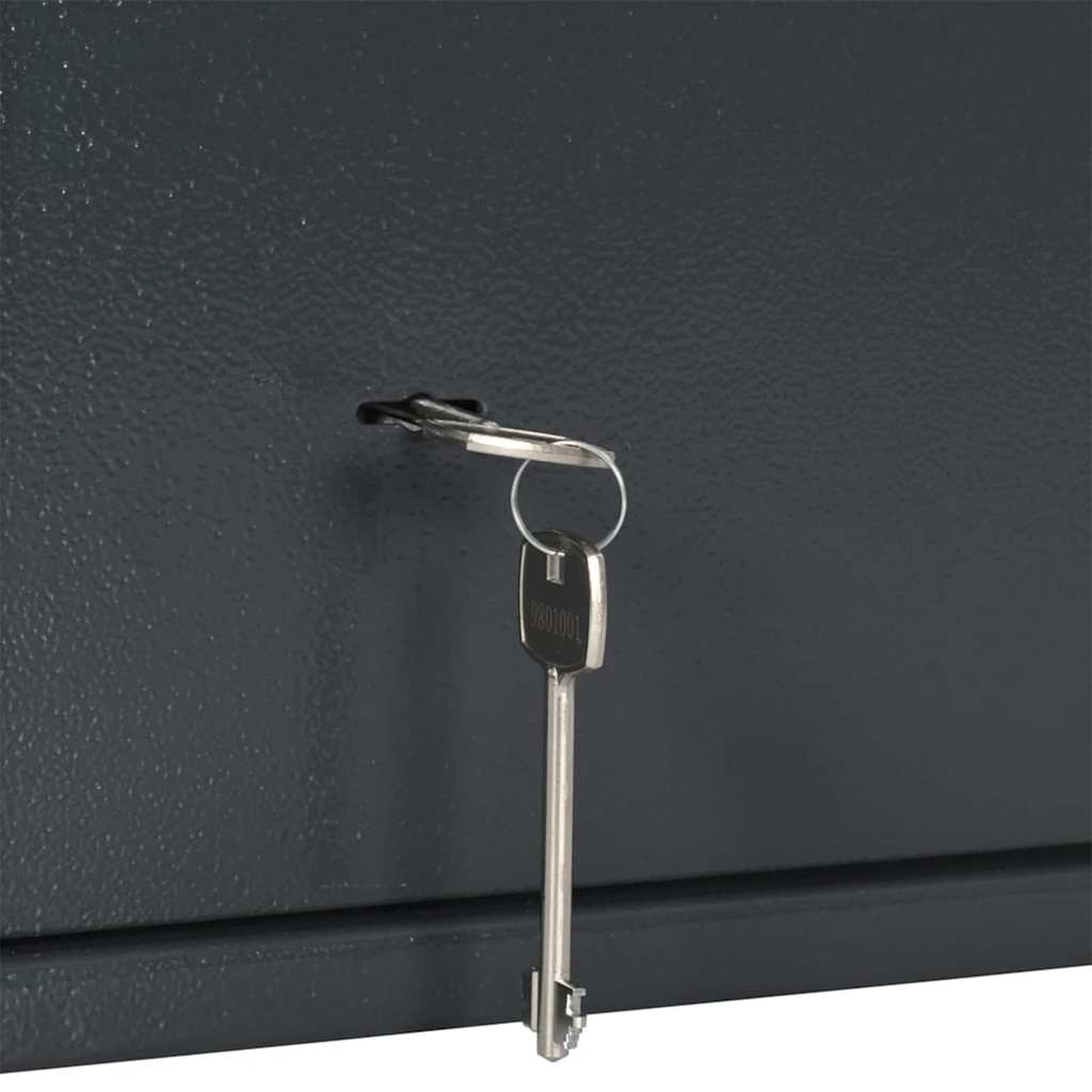 Safe Box mit Schloss Dunkelgrau 23 x 17 x 17 cm Stahl