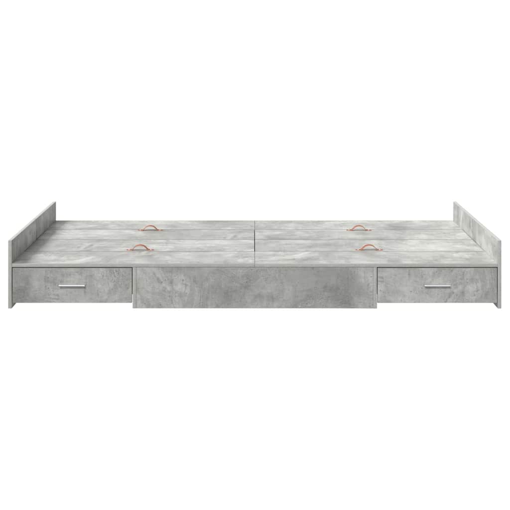 Aufbewahrungsbettgestell Weiß 200 x 200 cm Holzwerkstoff
