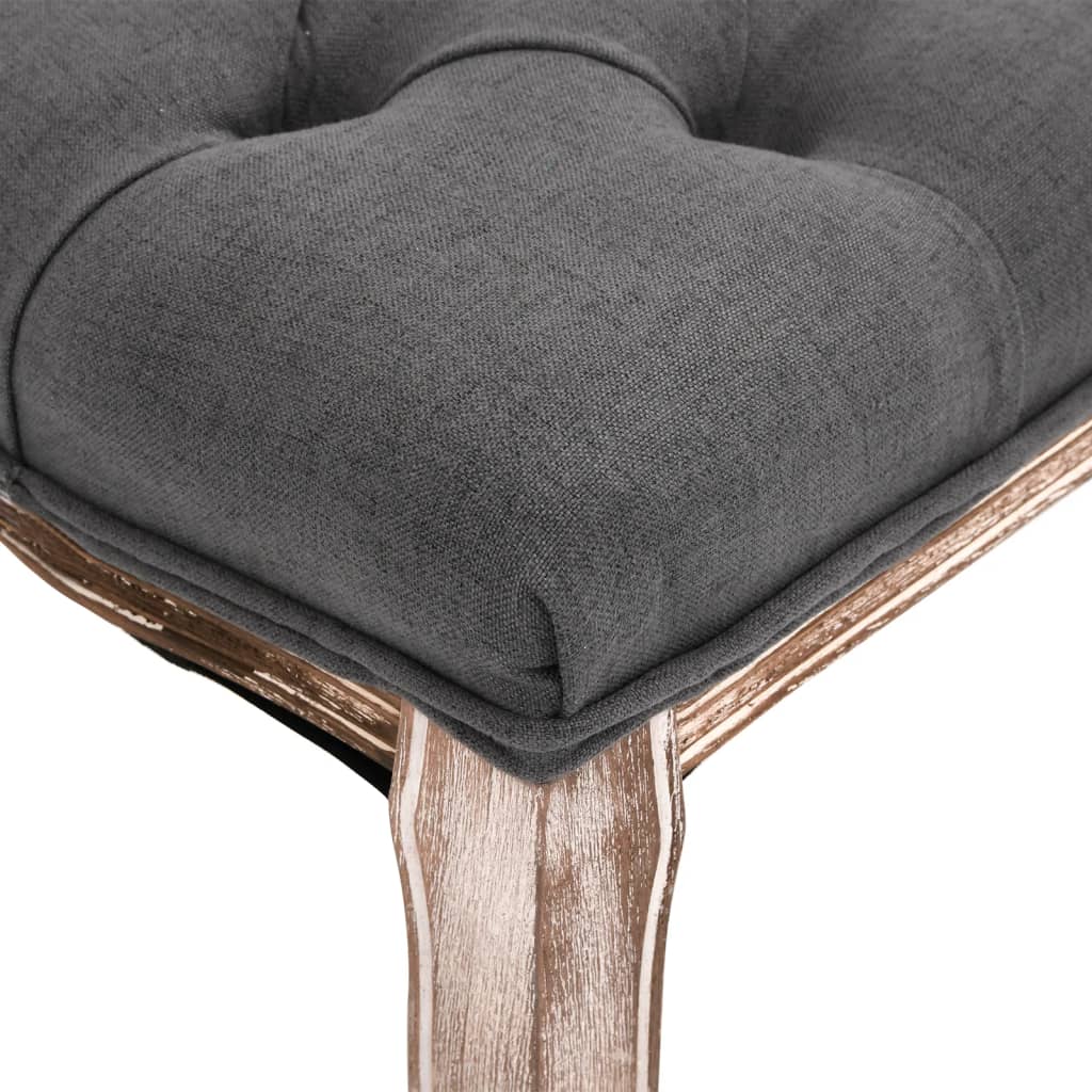 Bank Leinen Massivholz 110 x 38 x 48 cm Cremeweiß