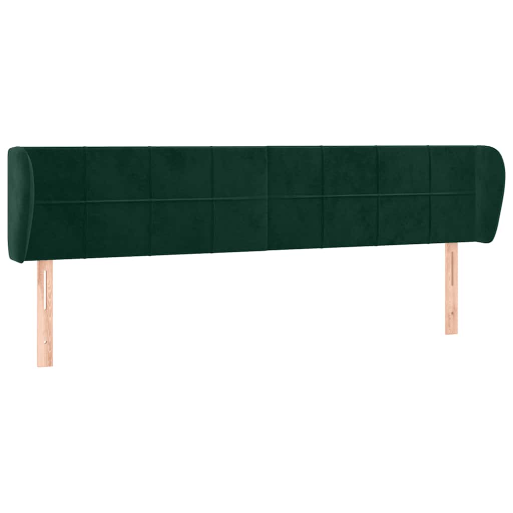 Kopfteil mit Ohren Dunkelblau 93x23x78/88 cm Samt