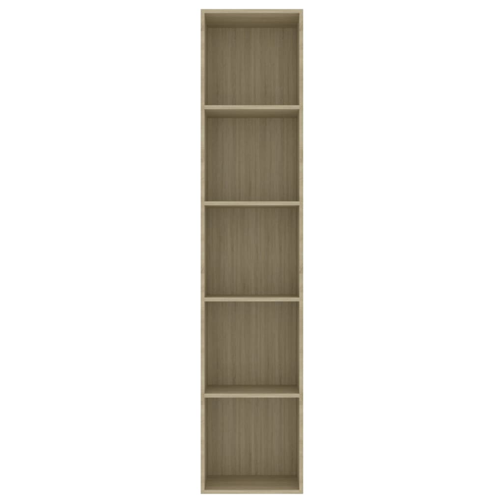 Bücherregal Schwarz Eichen-Optik 80x30x189 cm Holzwerkstoff