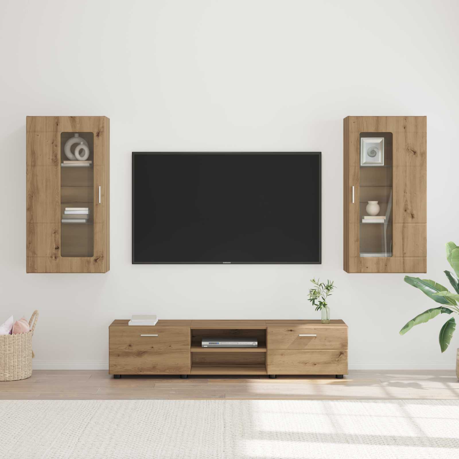 Highboard mit Regal FLORIN Weiß 60 x 35 x 182 cm Holzwerkstoff