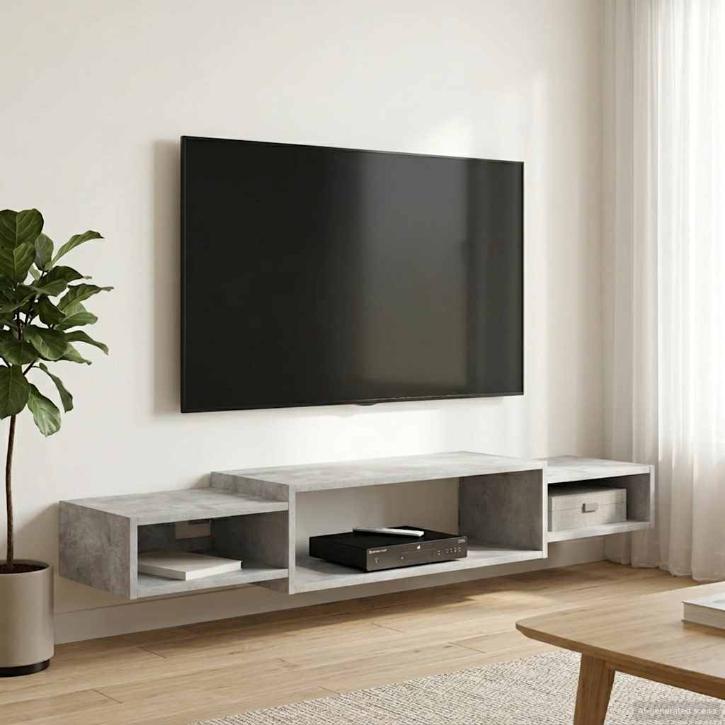 Wandmontierter TV-Schrank Wandhalterung Weiß 140 x 28 x 21 cm