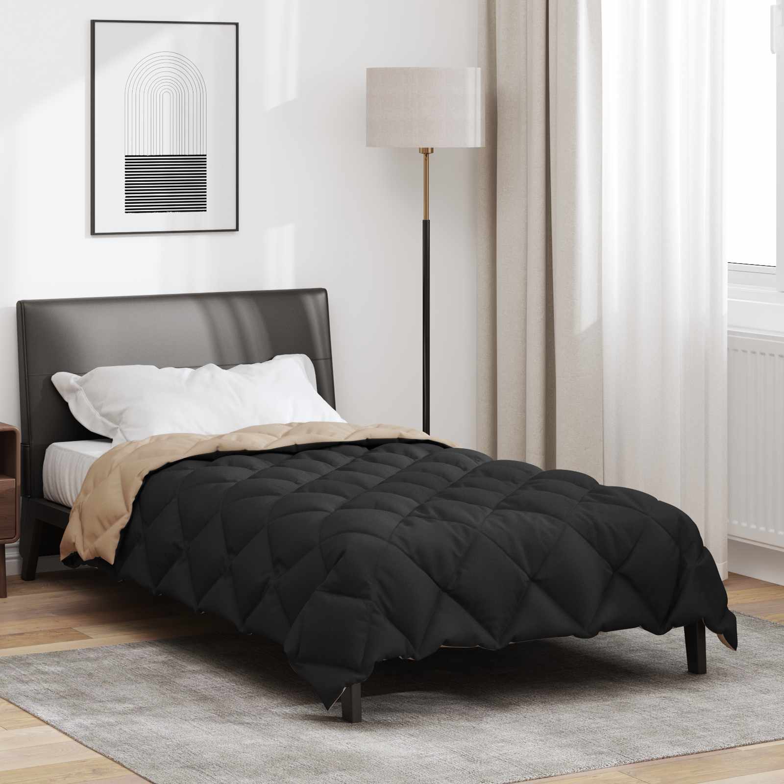 Winterbettdecke Anthrazit 135 x 200 cm Mikrofaser