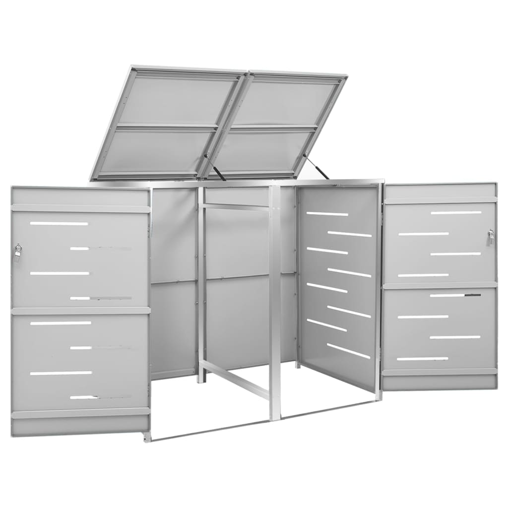 Mülltonnenbox für 3 Tonnen 207x77,5x112,5 cm Edelstahl