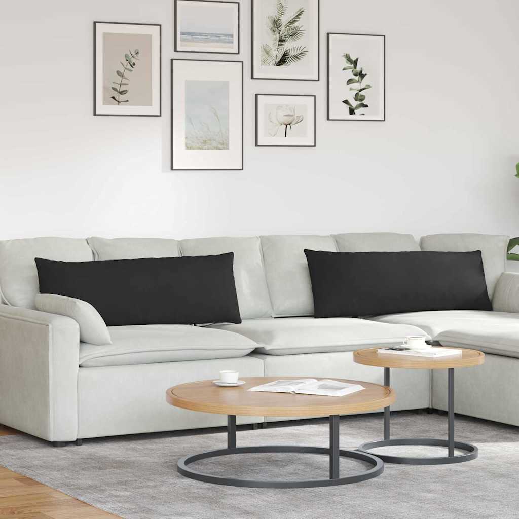 Sofakissen 2 Stück Taupe 50 x 30 cm Stoff